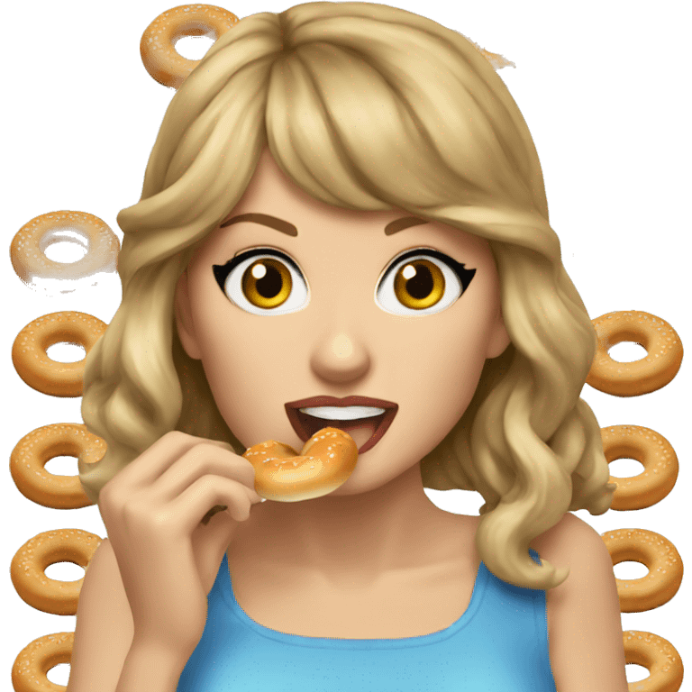 Taylor swift eating a bagel emoji