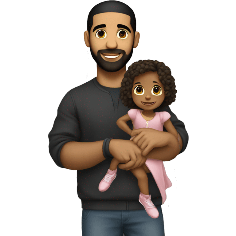 Drake holding a little girl emoji