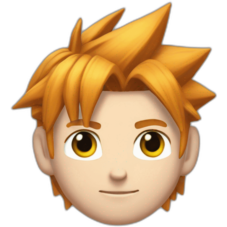 Ginger hair cloud strife hero with black gear clothes emoji