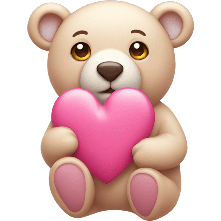 pink heart with little bear emoji