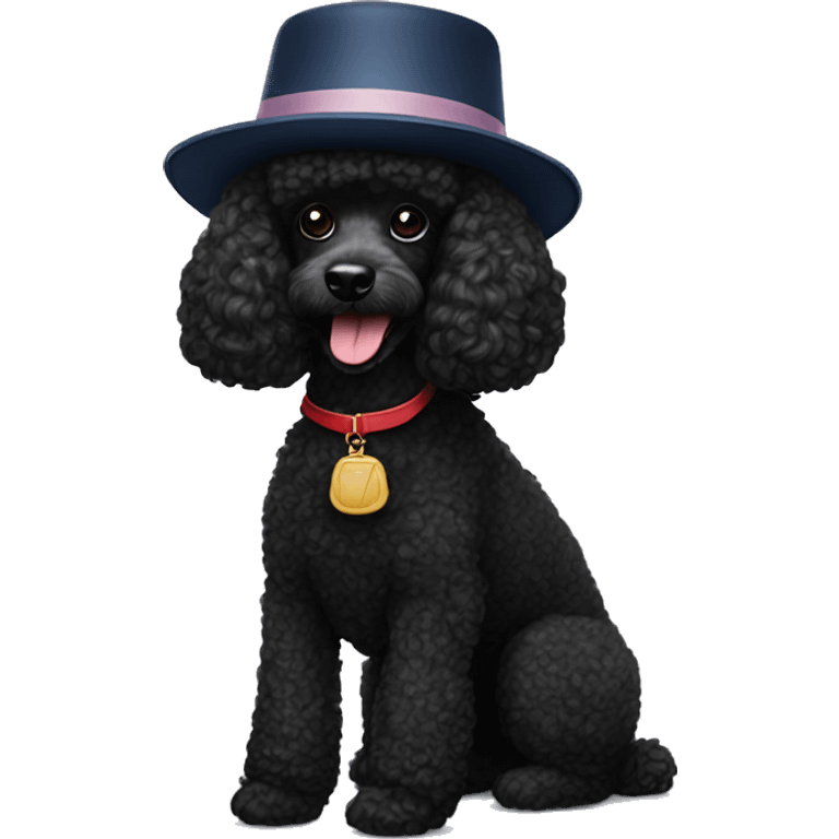 black poodle with a NY hat emoji