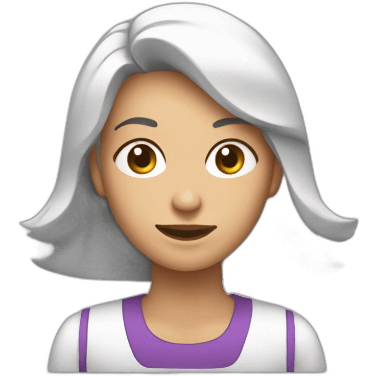 Mujer Masajista haciendo masaje emoji