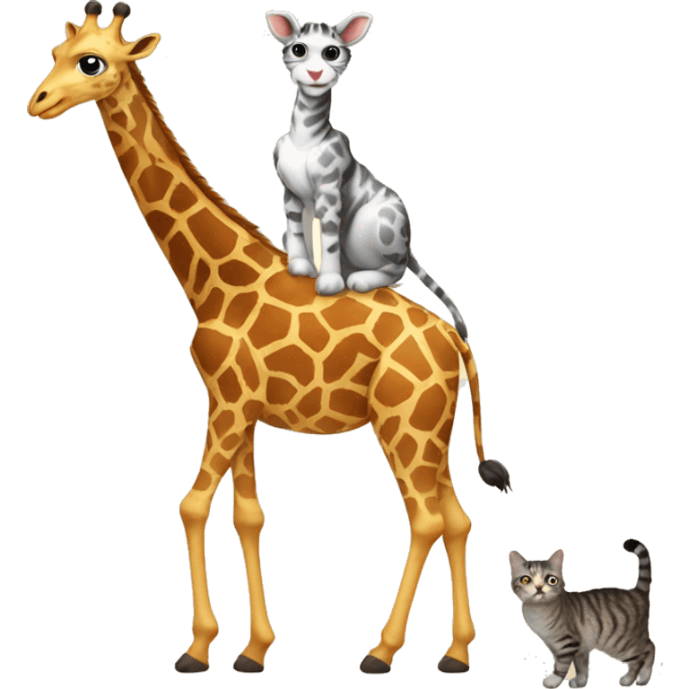 giraffe with a cat on it emoji