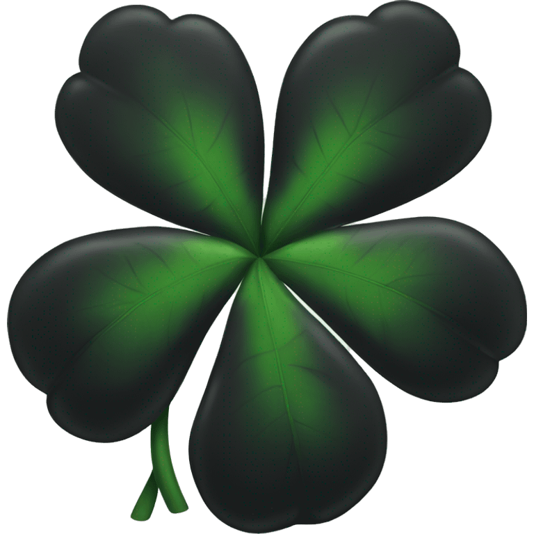 black five leaf clover emoji