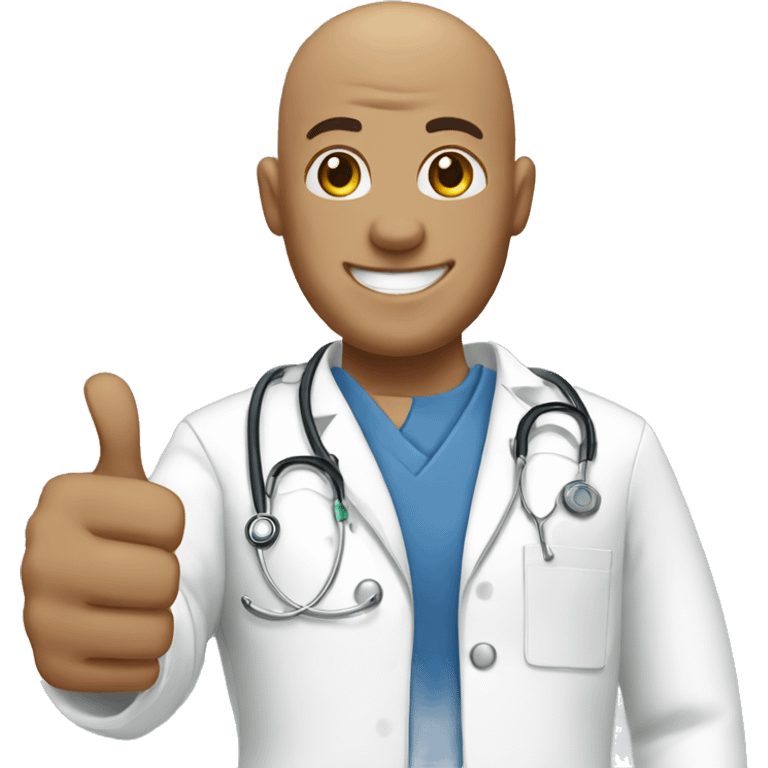 Bald male Nurse giving thumbs up emoji