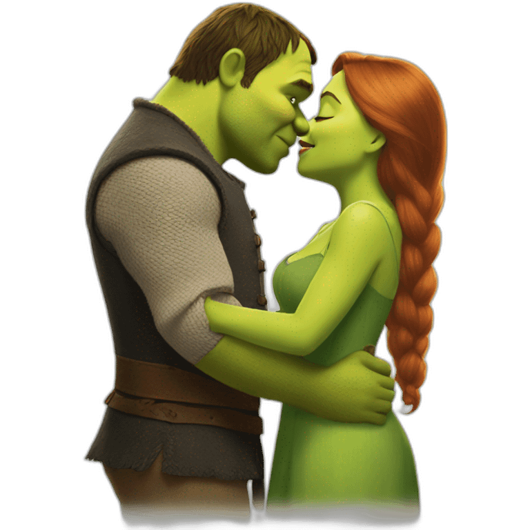 shrek kissing fiona emoji