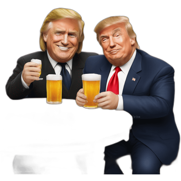 Gérard Depardieu with Donald trump drink beer emoji