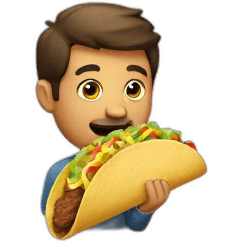 a man eating a taco emoji