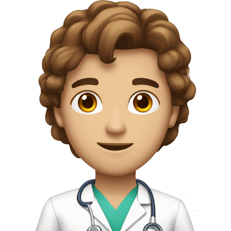 medico blanco joven con pelo marron lacio emoji