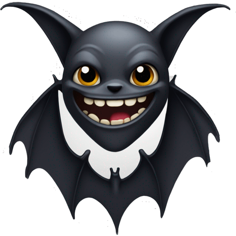 Mischievous gothic bat giggling emoji