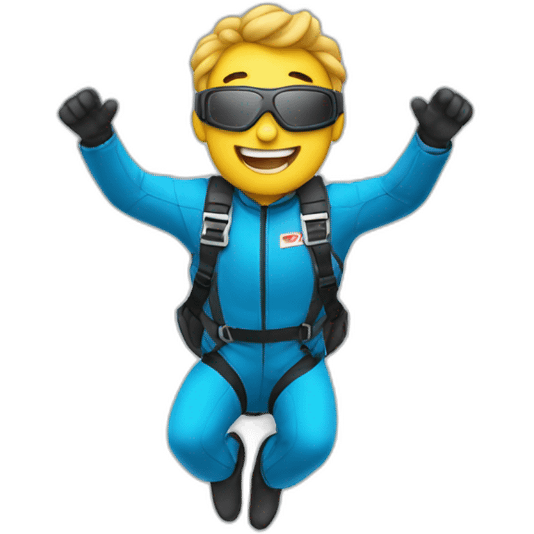 Skydiving man happy emoji