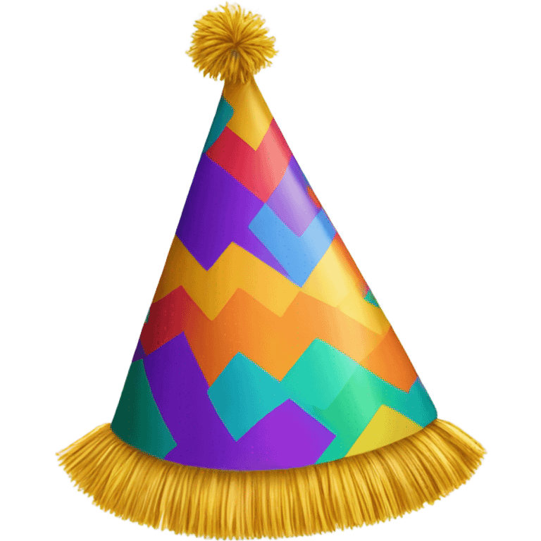 Colorful party hat with colorful tassel on top emoji