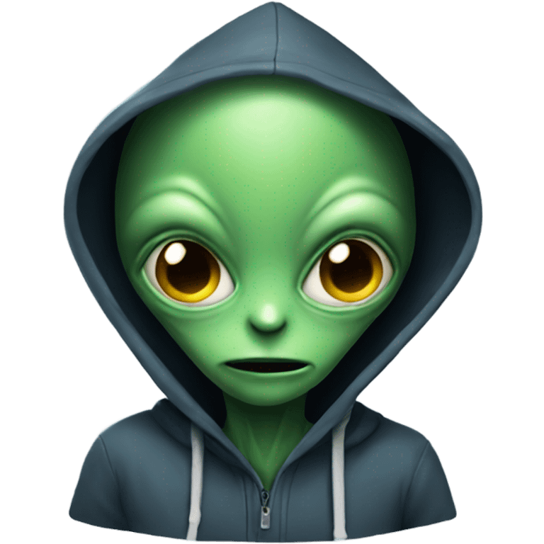 Alien wearing hoodie emoji