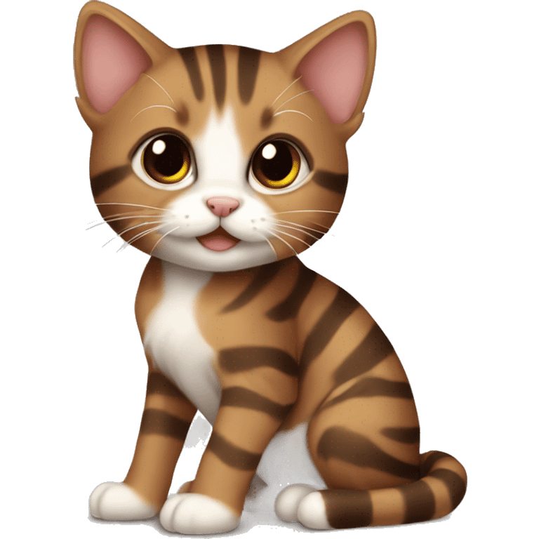 Brown striped kitten emoji