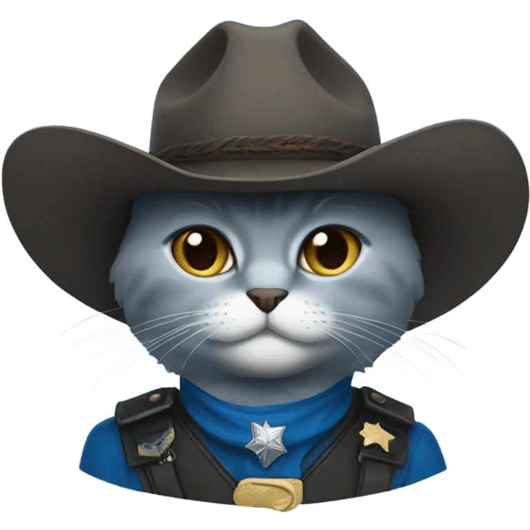 Blue Russian cat Texas Ranger emoji