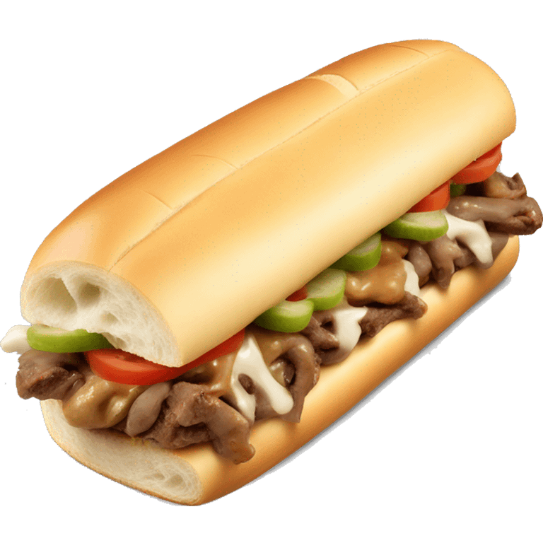 Foot long Philly cheese steak sub Sandwich  emoji