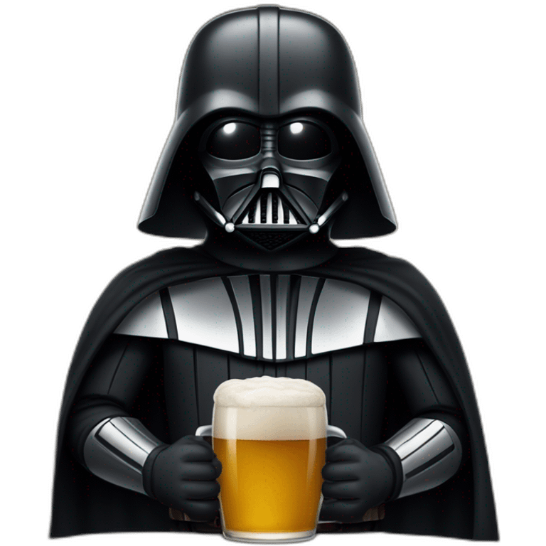 Dark vador qui boit une bière emoji