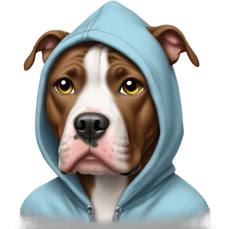 Pitbull wearing hoodie emoji