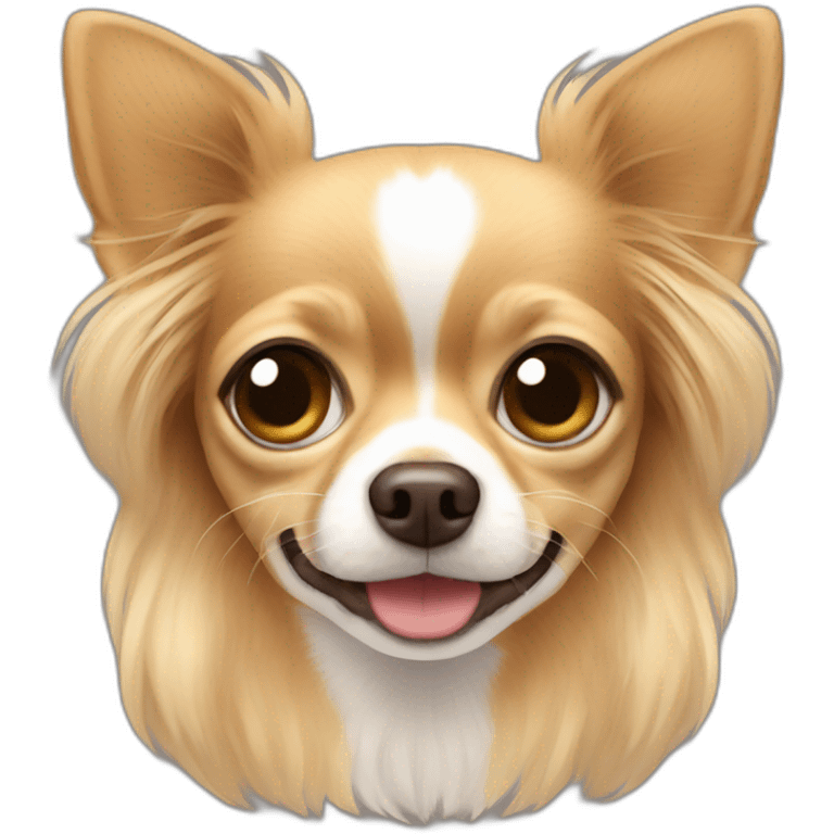 Long hair Chihuahua with light brown face emoji