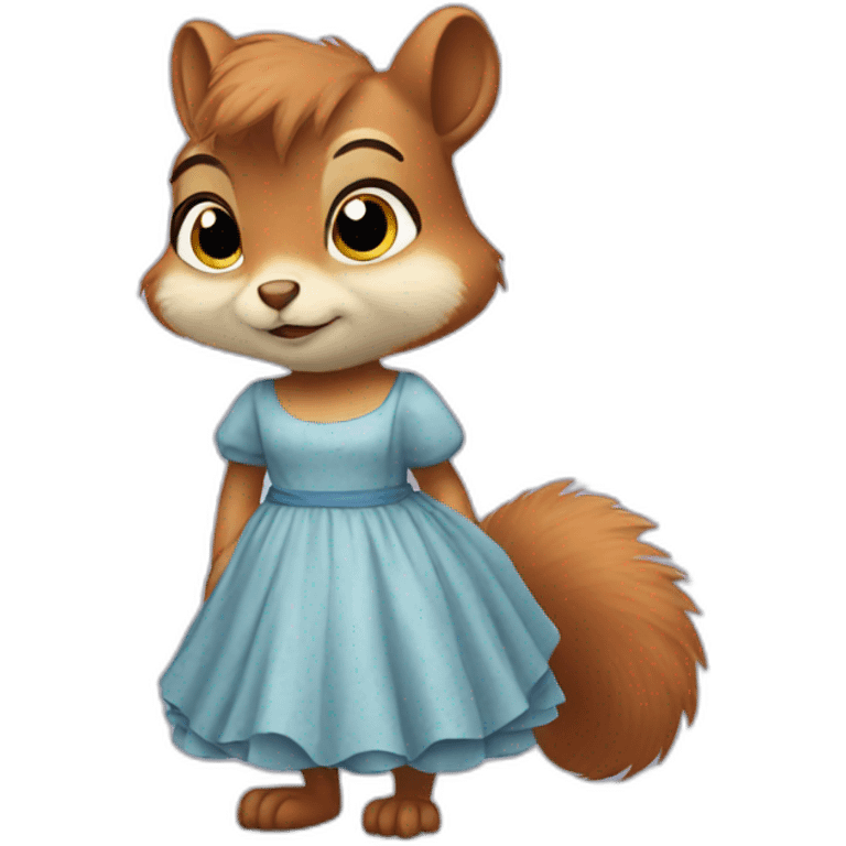 Sad Squirrel in a dress emoji