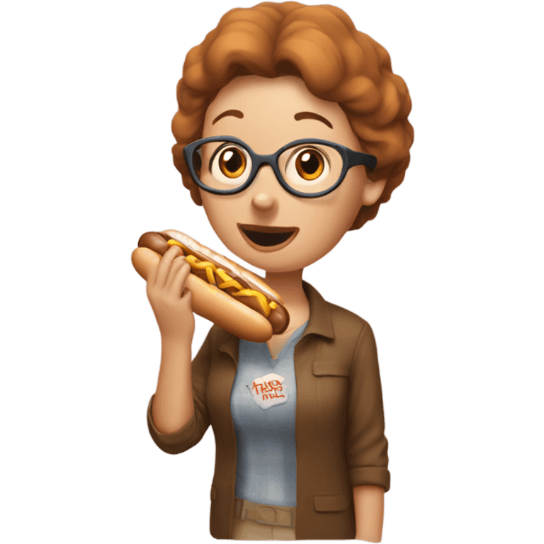 nancy gribble eating a hot dog emoji