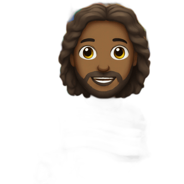 black jesus wearing pride flag emoji