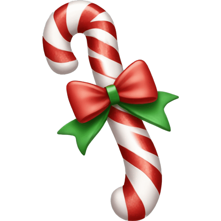 candycane with white bow emoji