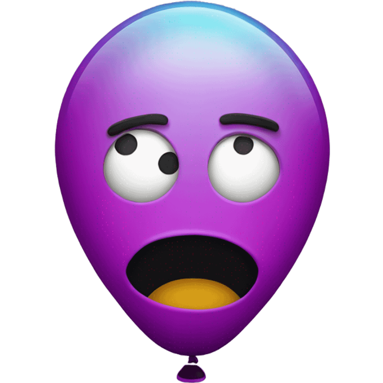 colorful Ballon with worry face emoji