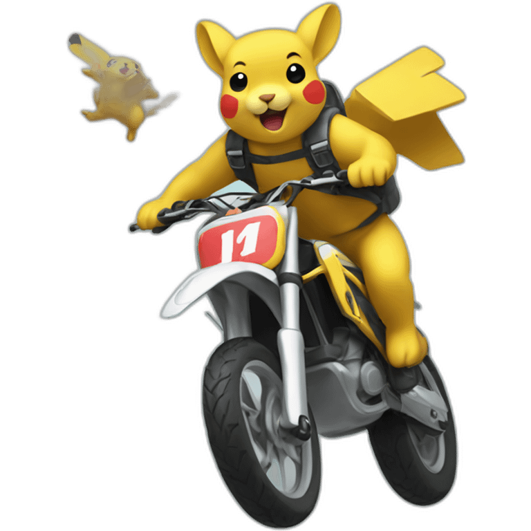 Pika jumping moto crosse emoji