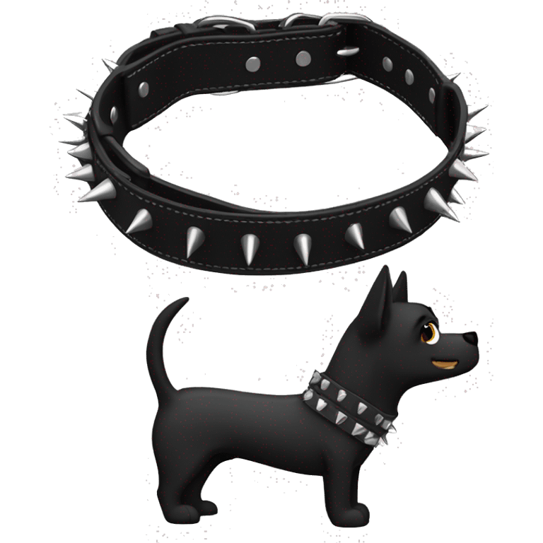 Black spiked dog collar top view emoji