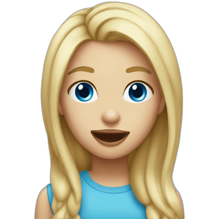 blond girl blue eyes sticking tongue out emoji