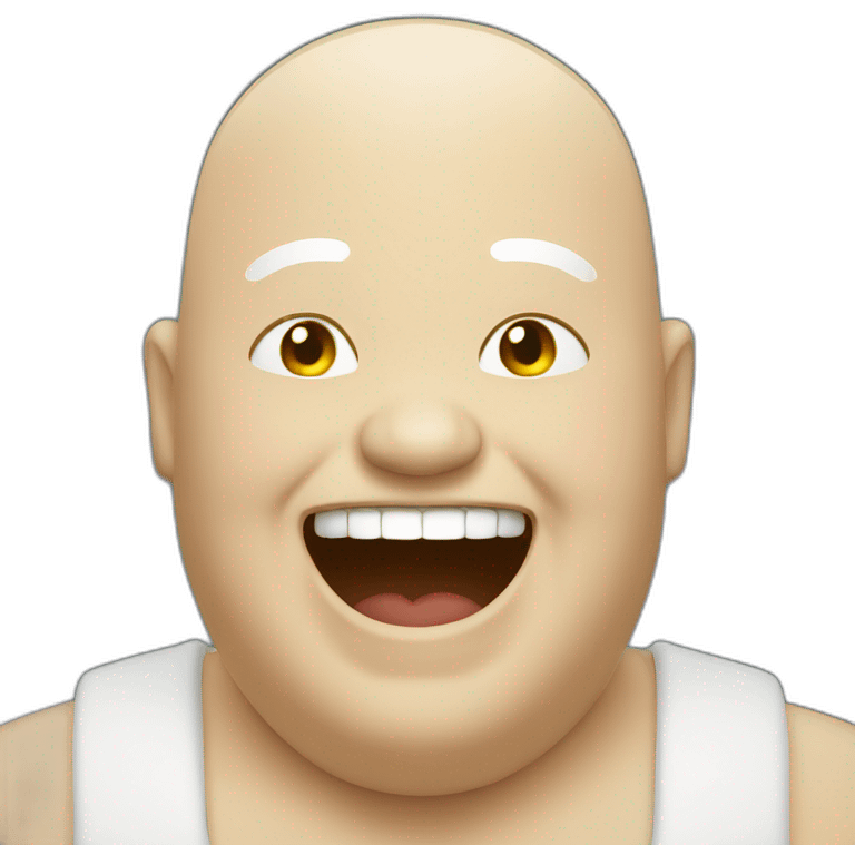 fat white bald guy laughing emoji