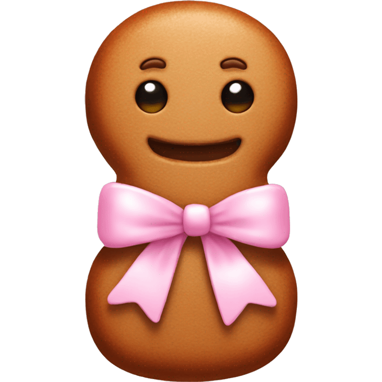 Gingerbread man with light pink bow emoji