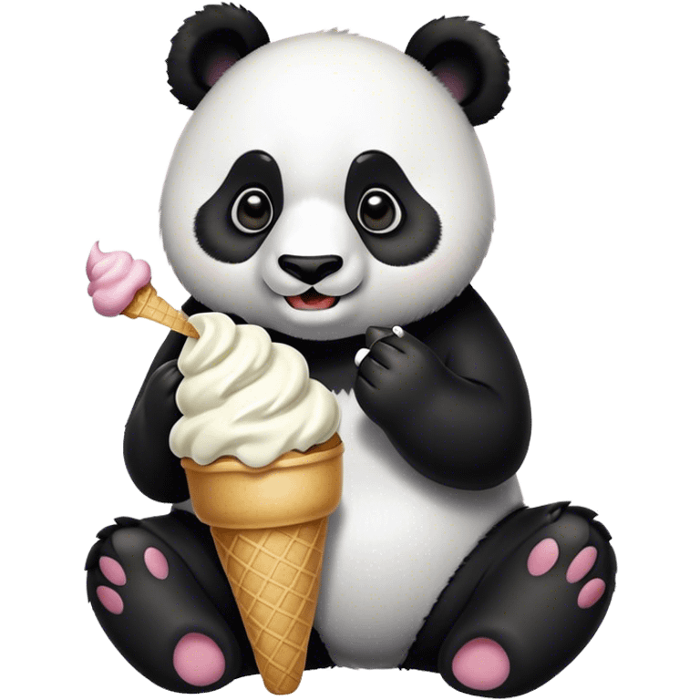 Panda eating ice cream emoji