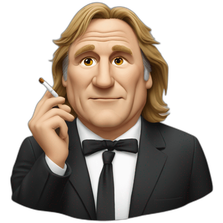 Gérard Depardieu avec une une et une cigarette  emoji