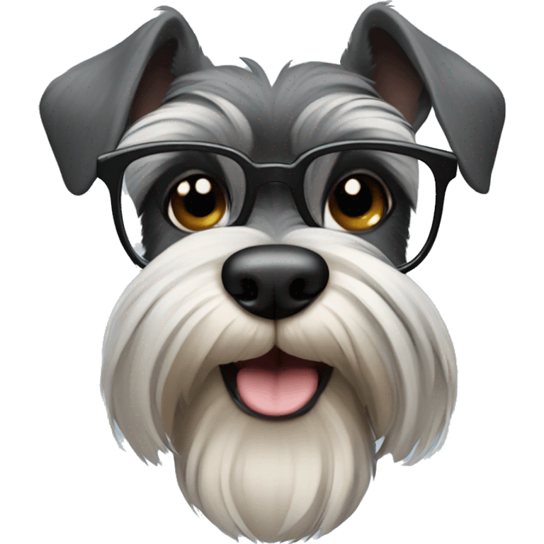 schnauzer with glasses emoji