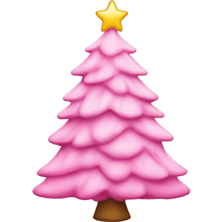 Pink demure Christmas tree emoji