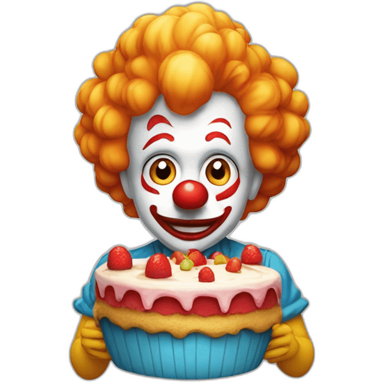 Enano payaso saliendo de tarta emoji