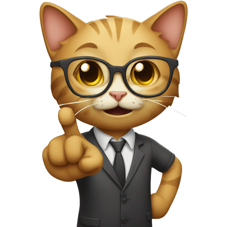 nerdy cat lifting index finger  emoji