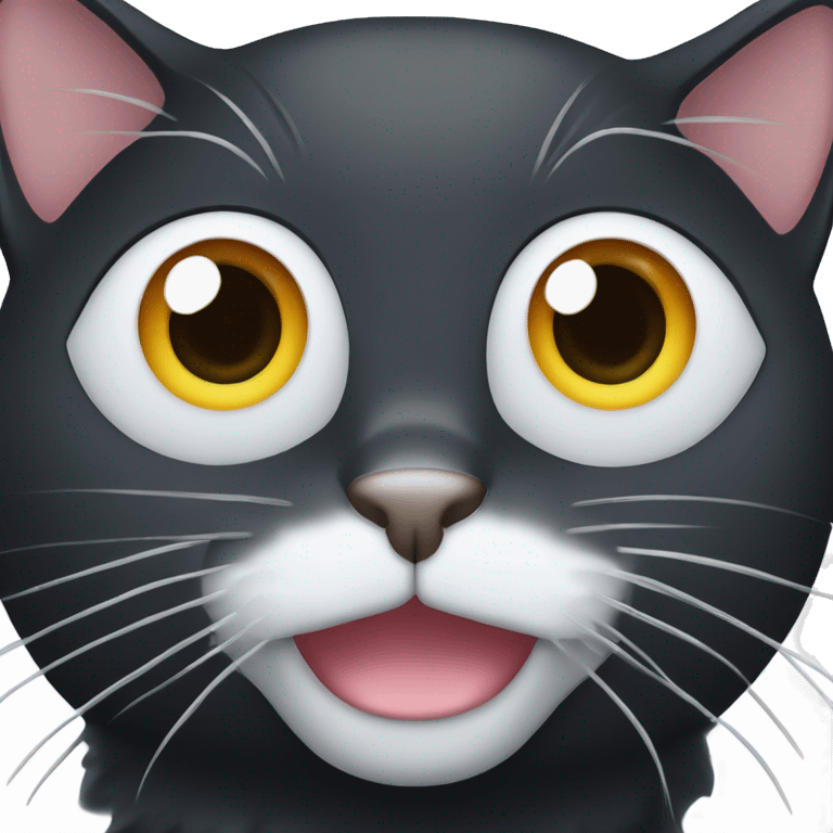 black cat with white spot at neck emoji