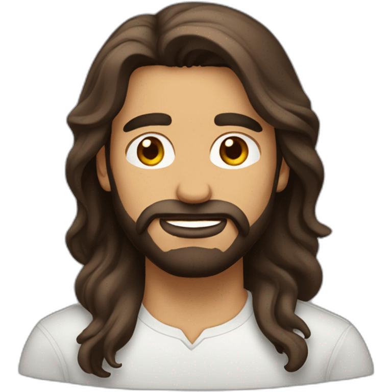 hispanic long brown hair man with a beard emoji