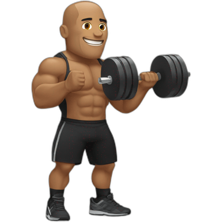 the rock with dumbbell emoji