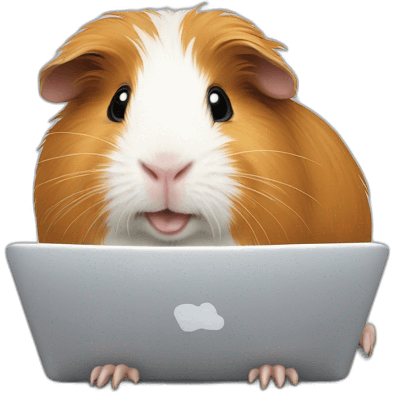 guinea pig　typing on macbook emoji