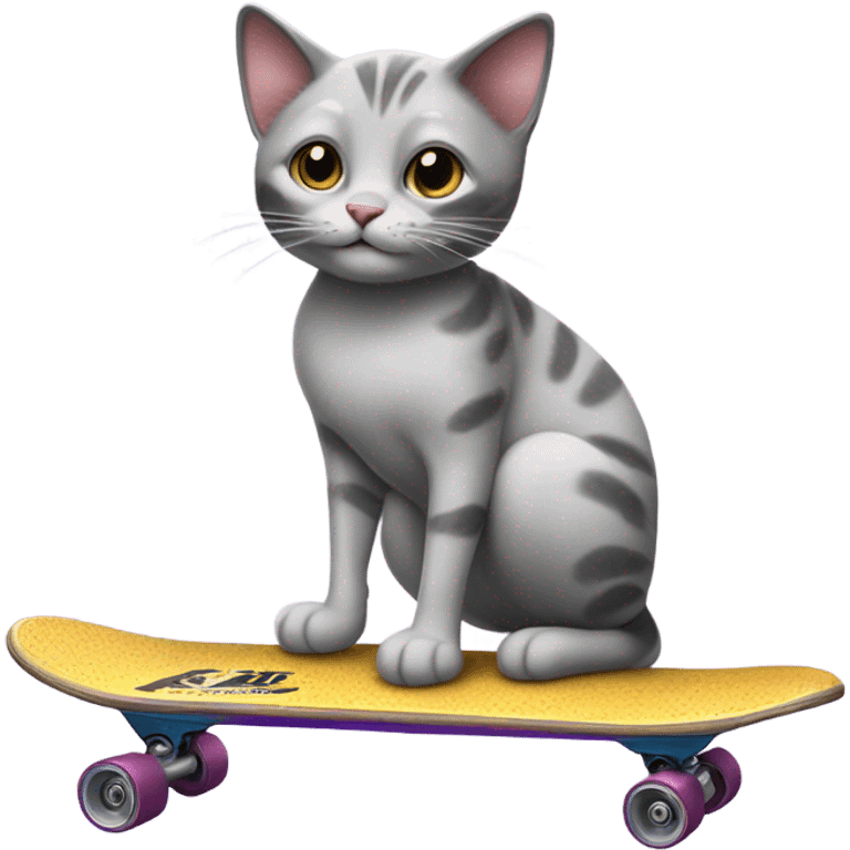 cat riding a skate emoji