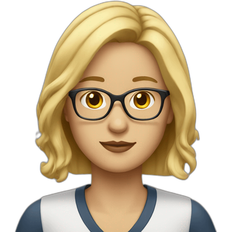 librarian with blonde hair and glasses emoji