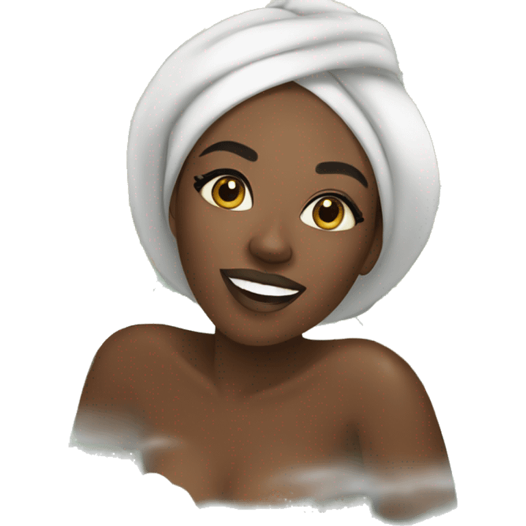 black woman spa day emoji