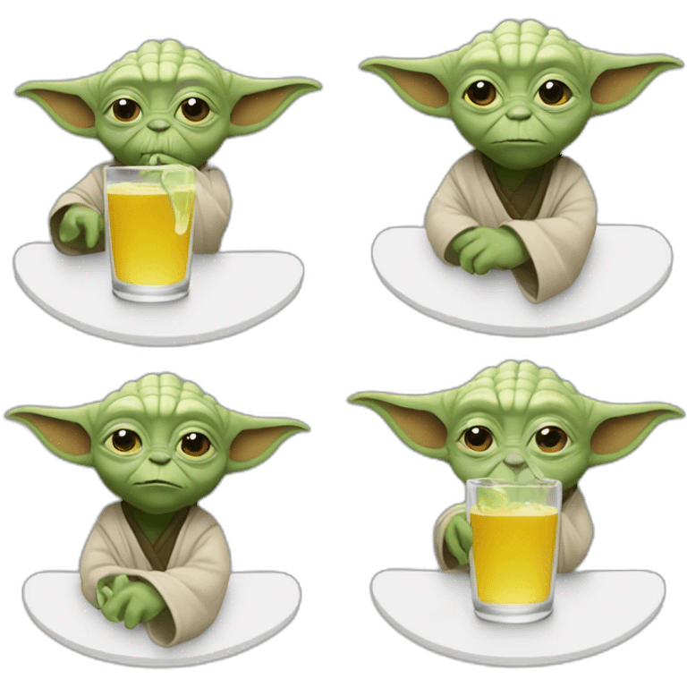 Yoda drinking  emoji