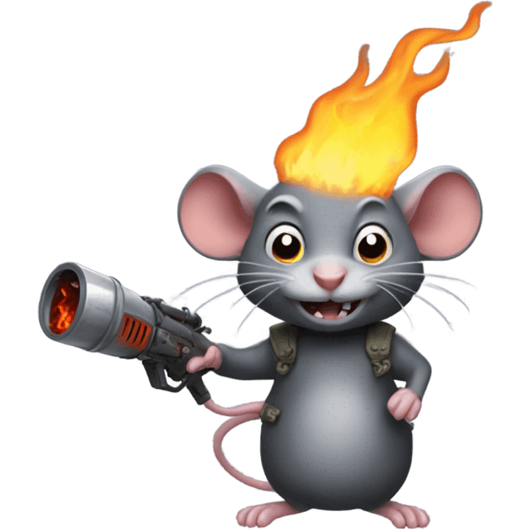 Evil rat with flamethrower  emoji