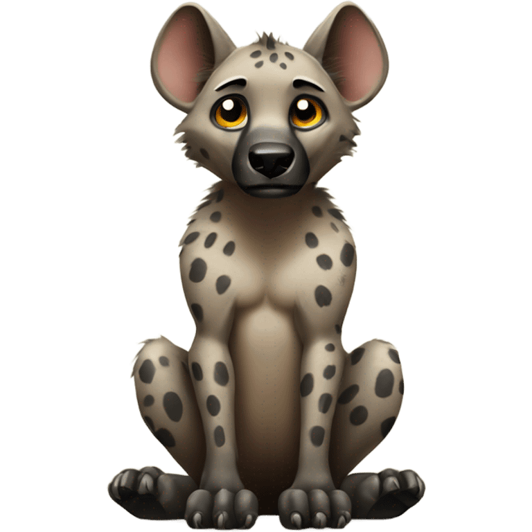 Hyena showing paws emoji