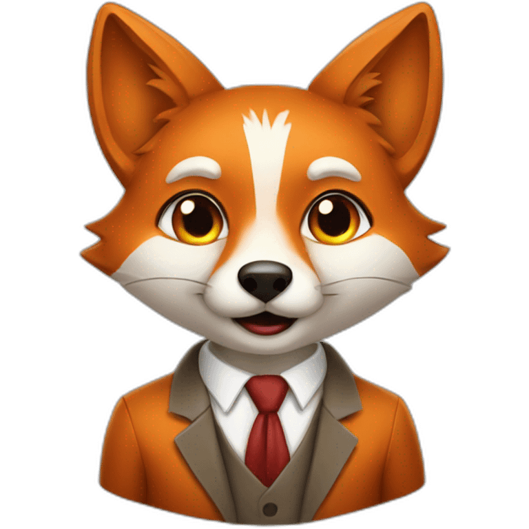 Cute fox banker emoji